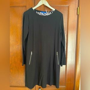 Apt. 9 Black Sweater Dress with sliver zipper pockets
